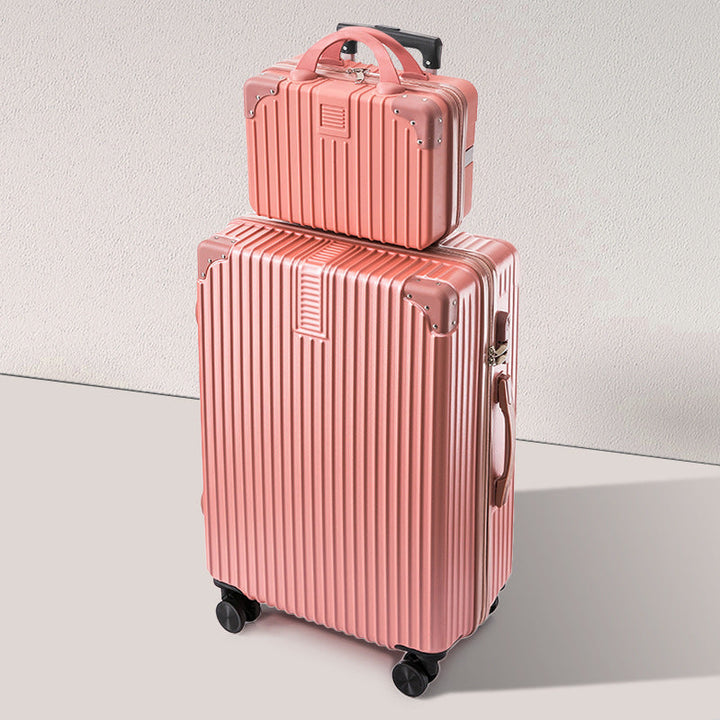Hardshell travel suitcase for men, rugged yet stylish with smooth spinner wheels.