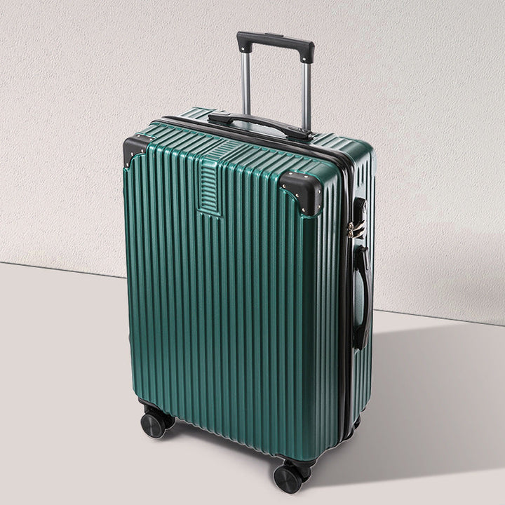 Hardshell travel suitcase for women, chic and practical with silent spinner wheels.