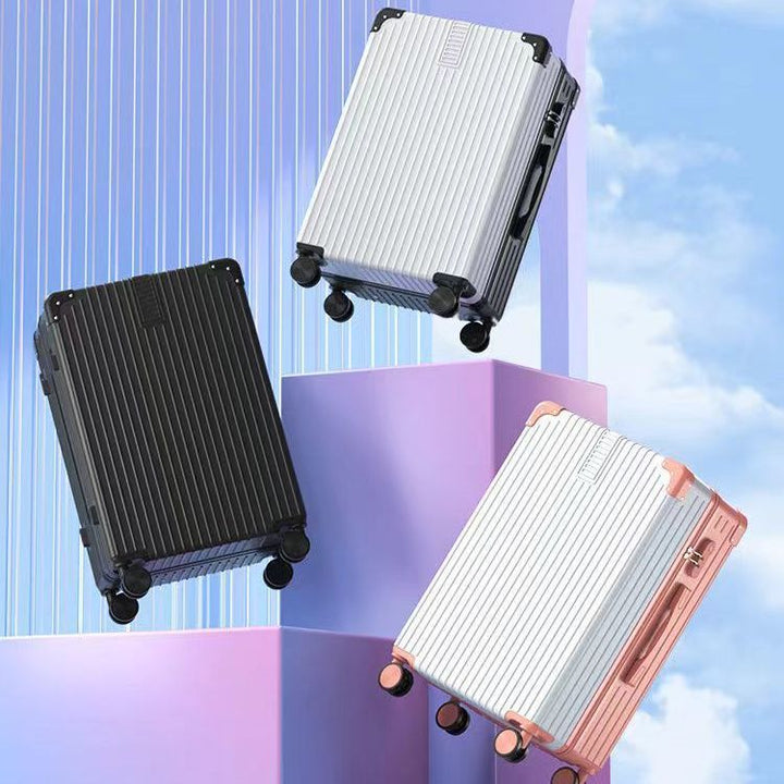 Stylish hardshell carry-on, cabin approved with secure zipper & 4 spinner wheels for quick trips.