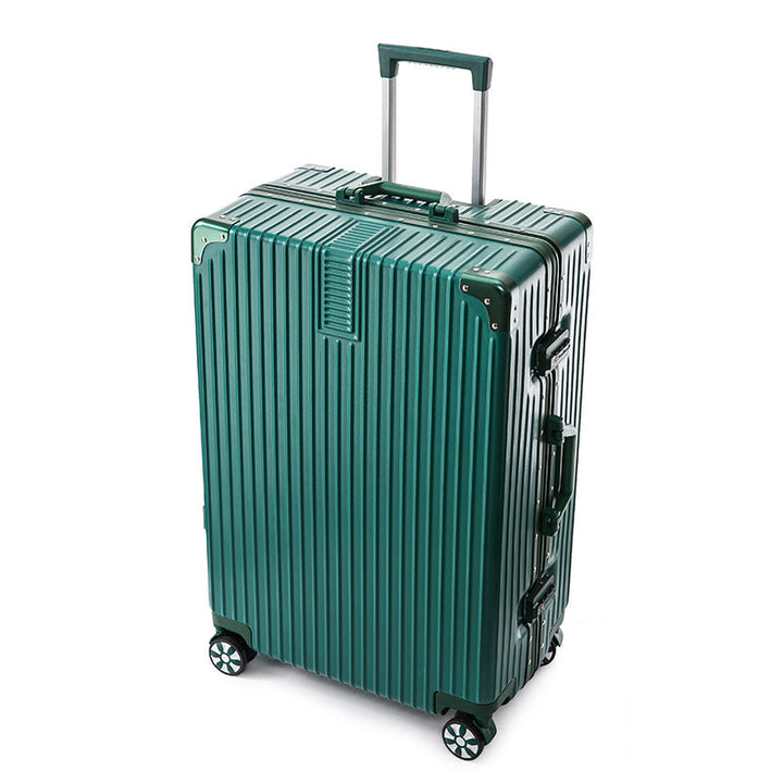 Blue hardshell spinner suitcase, durable and stylish for stress-free international travel.