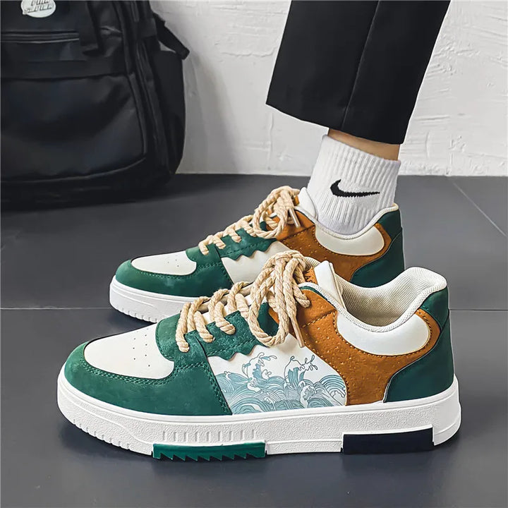 Lightweight men's fashion sneakers, breathable design ensures all-day comfort & style.