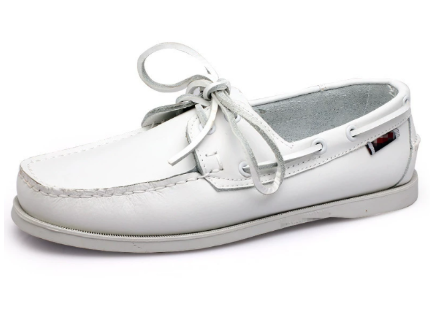 White men's classic slip-on loafers, combining retro elegance with everyday comfort and versatile design.