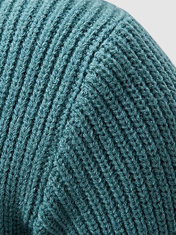 Men's long sleeve color block mock neck sweater. Warm, comfortable knit pullover for casual streetwear fashion.