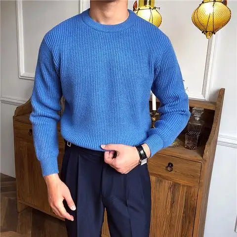 Men's casual crew neck sweater, a comfortable and stylish pullover for everyday winter fashion.
