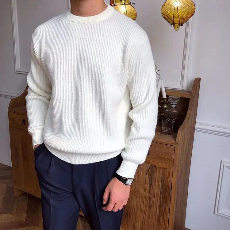 Everyday men's crew neck pullover, offering comfortable and stylish layering for modern fashion.
