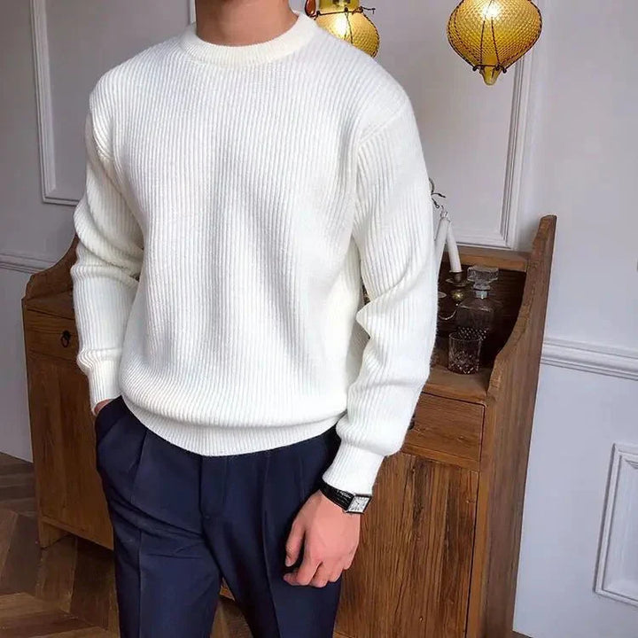 Everyday men's crew neck pullover, offering comfortable and stylish layering for modern fashion.