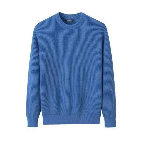 Soft men's autumn sweater, a versatile crew neck pullover ideal for comfortable winter layering.