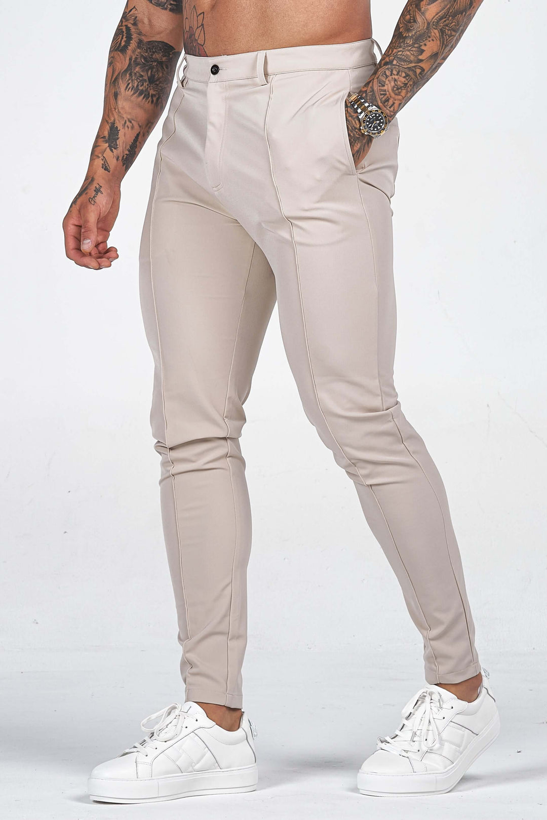 Stylish men's slim fit long trousers for casual and formal wear, offering comfort and a modern look.