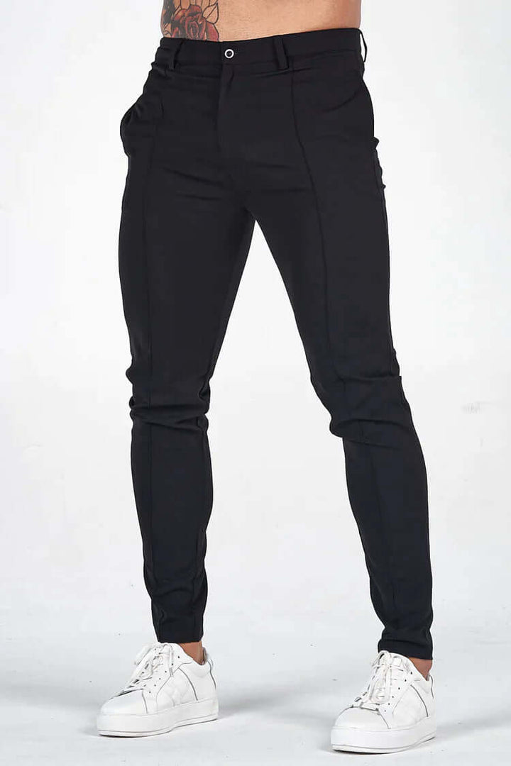 Comfortable men's slim fit long pants, ideal for versatile everyday wear, workwear or formal occasions.
