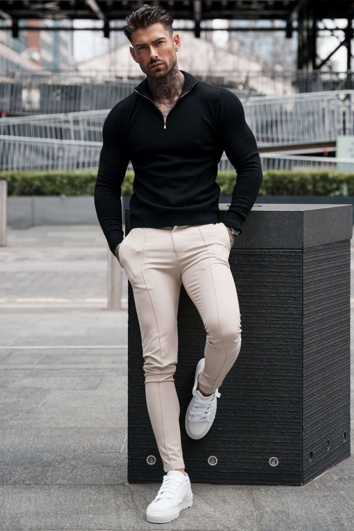 Fashionable men's slim fit long trousers, designed for superior comfort and a sleek, modern silhouette.