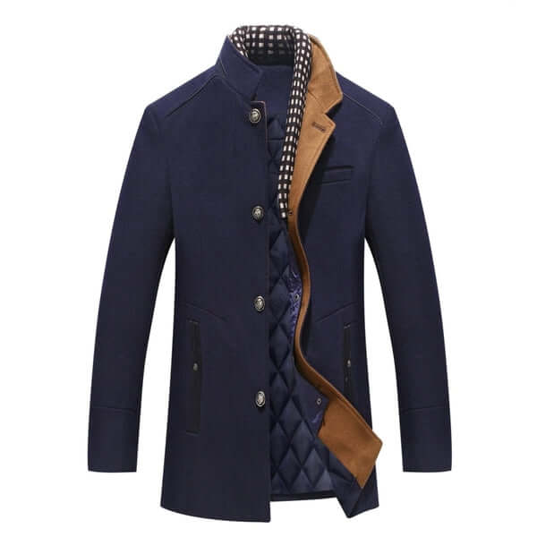 Warm men's slim fit winter coat. Comfortable outerwear jacket, ideal for cold weather, stylish & versatile.