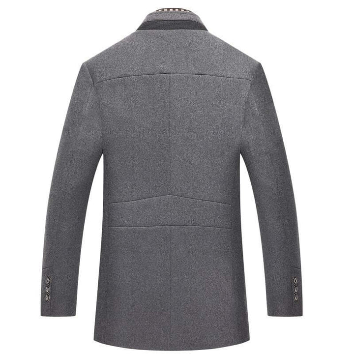 Man wearing a stylish slim fit winter coat. Warm outerwear jacket, perfect for brisk winter days & nights.