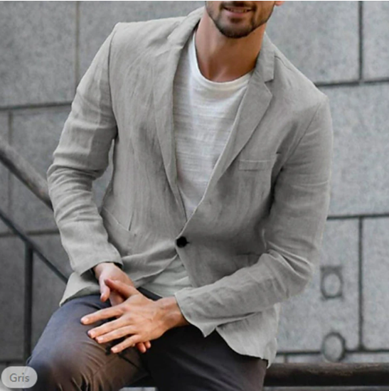 Stylish men's summer blazer, perfect for smart casual or elegant party wear. A lightweight versatile jacket.