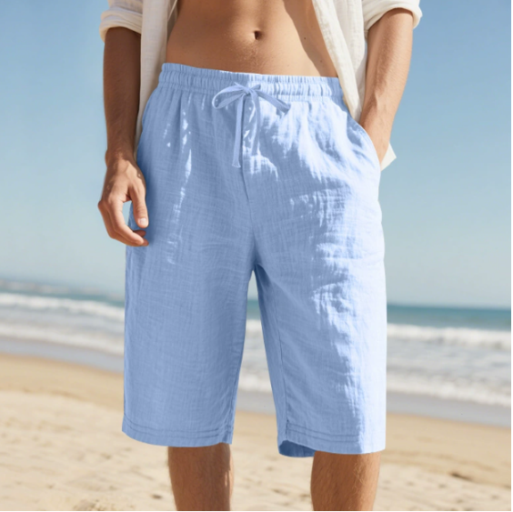 Breathable men's casual shorts in a modern design, offering lightweight comfort for summer vacations and daily wear.