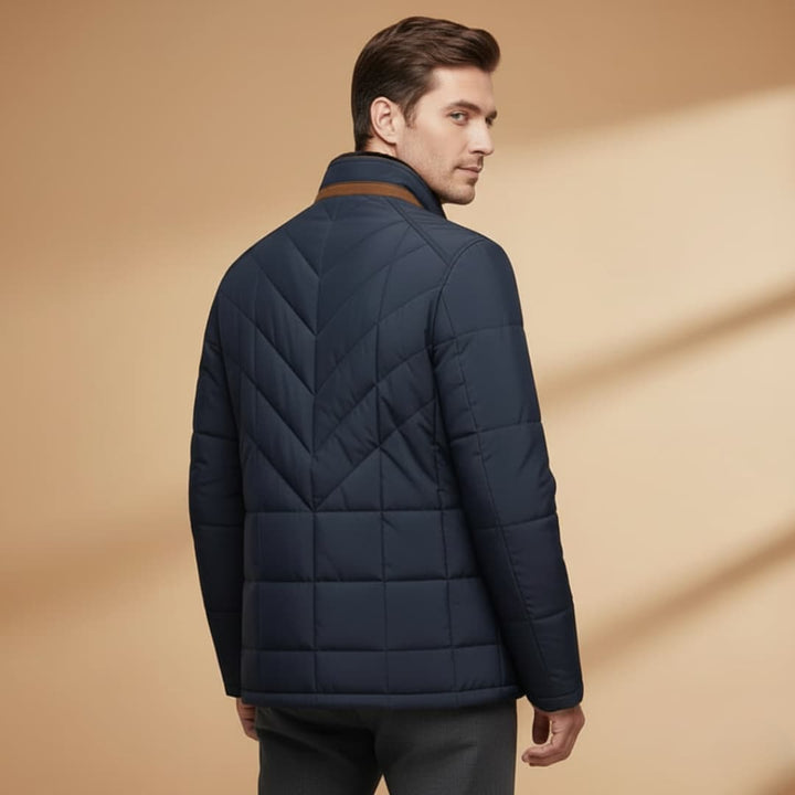 Durable men's button-up winter coat. Tailored fit, stand collar for ultimate warmth & stylish cold weather outerwear.