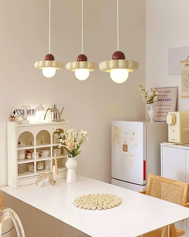 Chic retro pendant light, a modern elegant ceiling fixture providing accent lighting for any room.