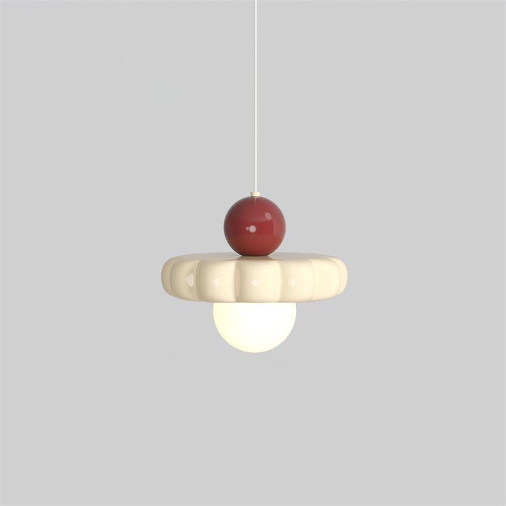 Modern elegant retro pendant light, a colorful stylish lamp for dynamic interior design.