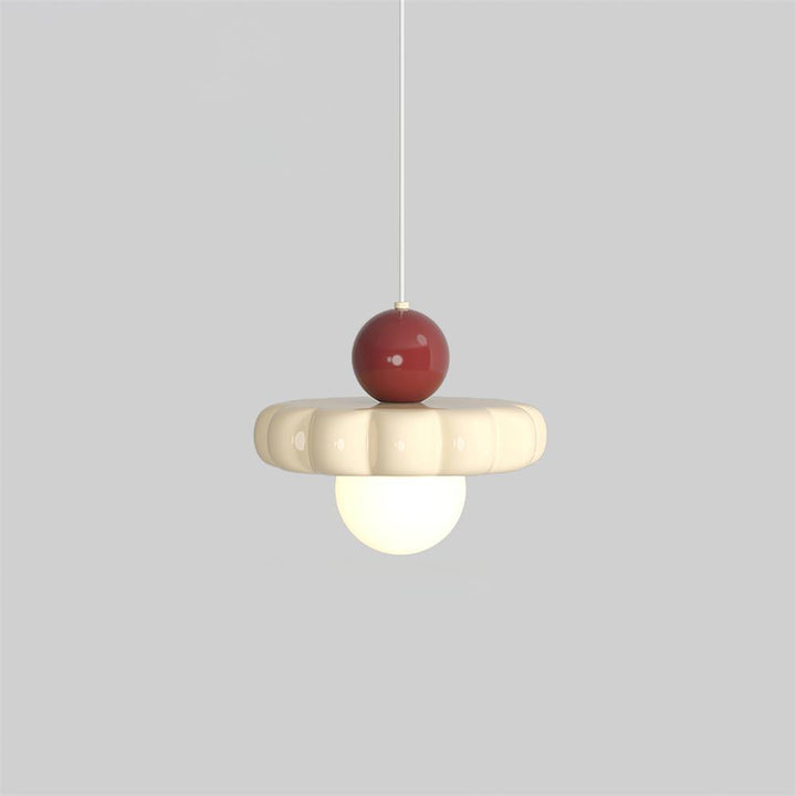 Modern elegant retro pendant light, a colorful stylish lamp for dynamic interior design.