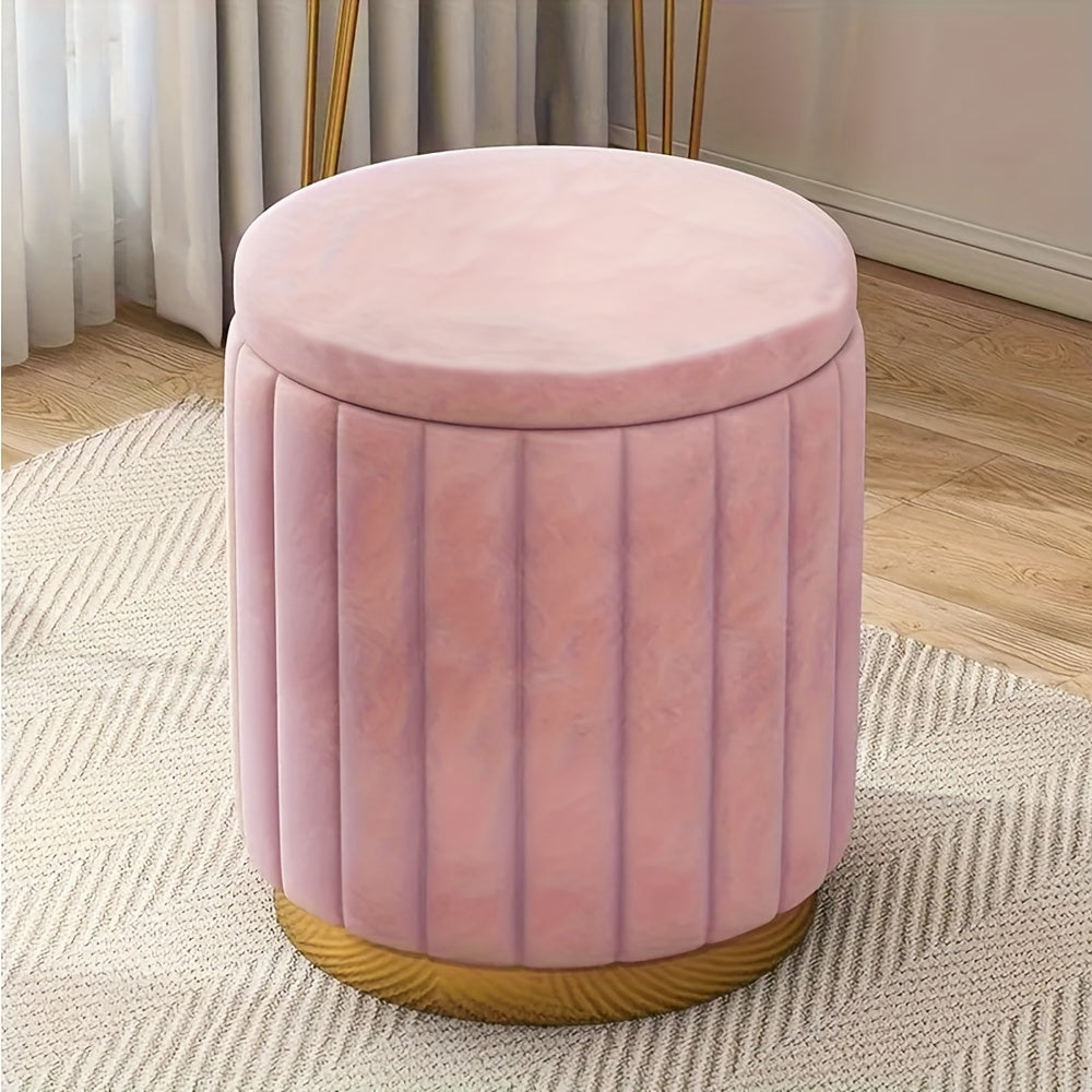 Modern accent furniture: a stylish round ottoman with a mirror finish