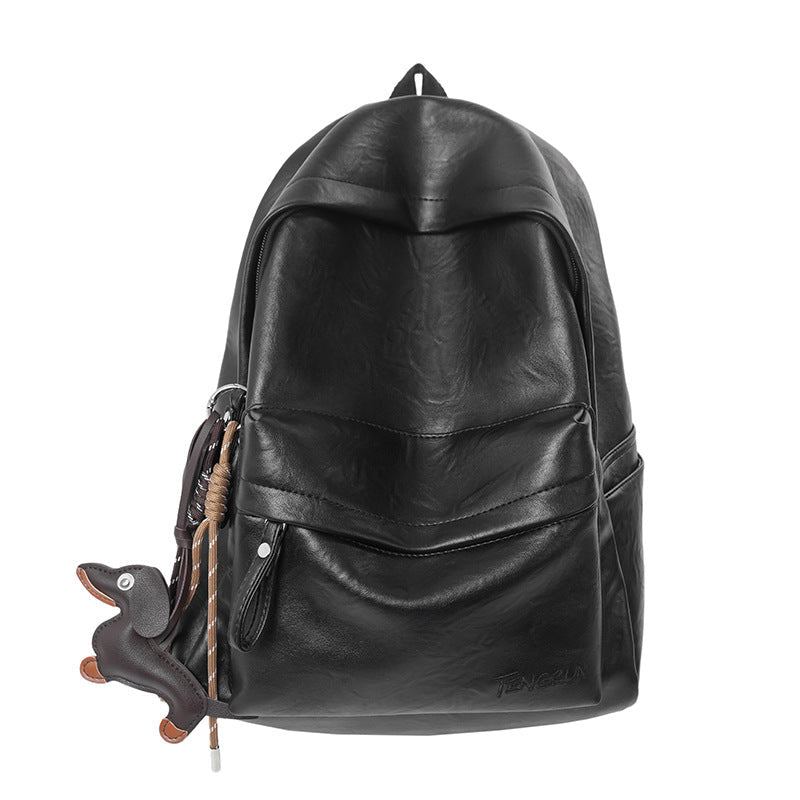 Fashionable unisex leather backpack with a timeless design. Perfect for style-conscious daily carry or travel.