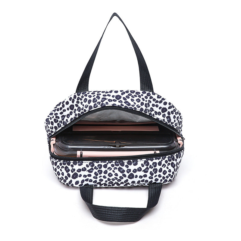 Complete leopard print backpack set, ideal for school, college, work, or casual outings.