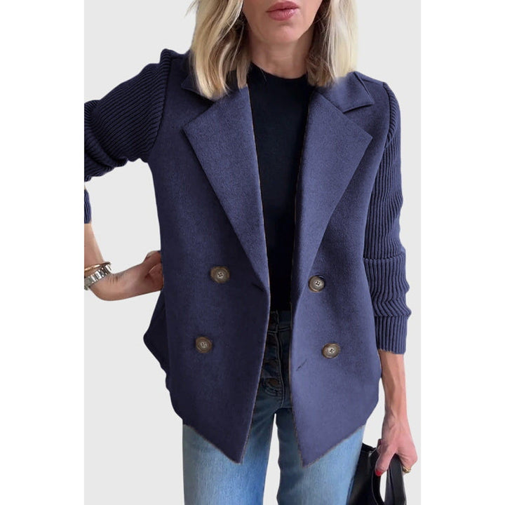 Women's fashion double-breasted blazer. Tailored for a chic, elegant style, suitable for office or evenings.