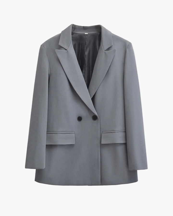 Stylish women's double-breasted blazer with a two-button tailored fit, perfect for professional business & office wear.