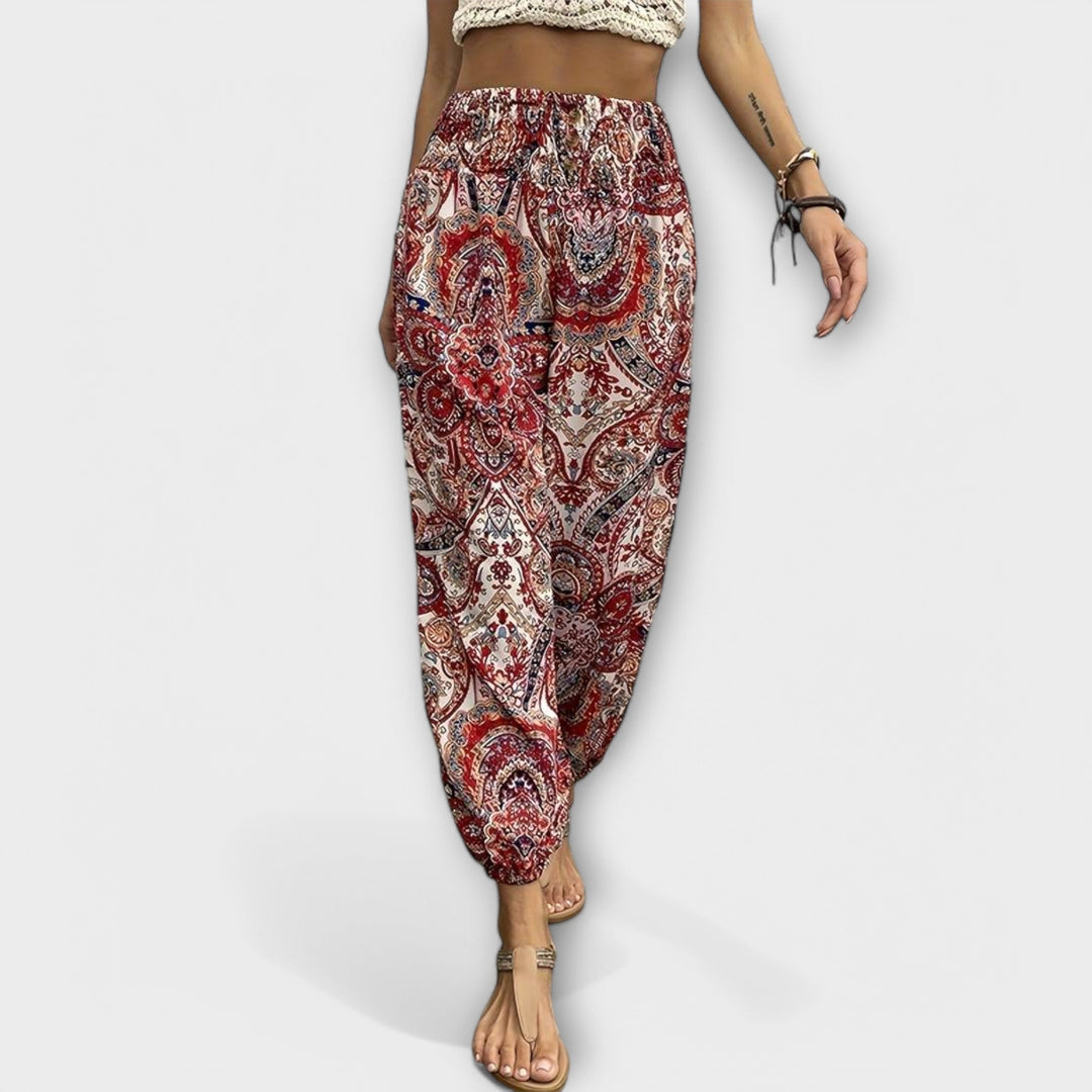 Everyday comfortable women's ethnic graphic pants, offering style and ease for casual outings.