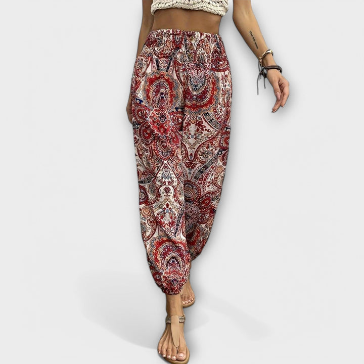 Everyday comfortable women's ethnic graphic pants, offering style and ease for casual outings.