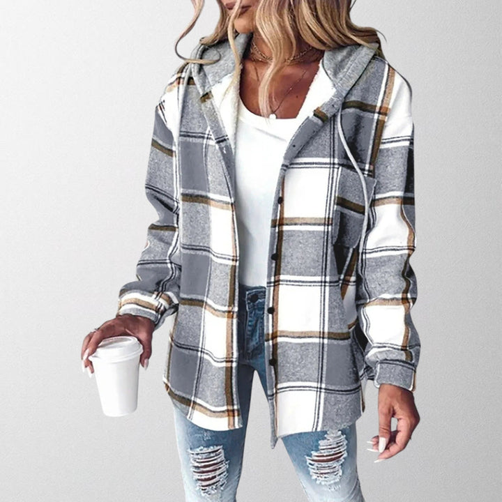 Stylish women's hooded jacket for everyday warmth. Perfect cozy outerwear for fall & winter casual fashion.