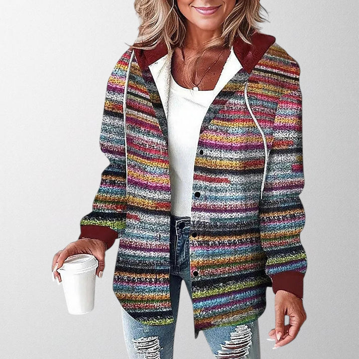 Versatile women's hooded jacket. Stylish outerwear for everyday warmth, perfect for fall & winter comfort.
