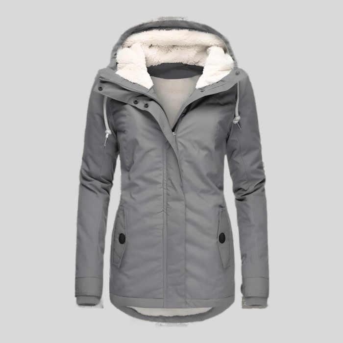 Stylish women's insulated waterproof winter coat. Warm longline jacket for cold weather & everyday outerwear.