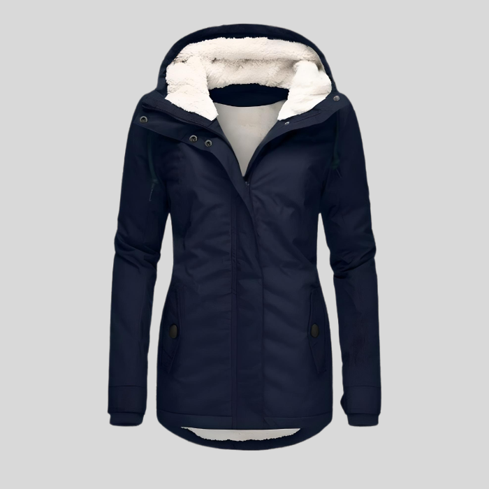 Warm women's insulated winter jacket. Waterproof longline coat for ultimate cold weather comfort & style.