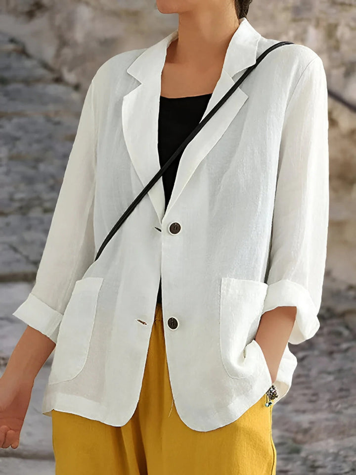 Versatile women's lightweight blazer, great for chic spring/summer outerwear or stylish casual office wear.