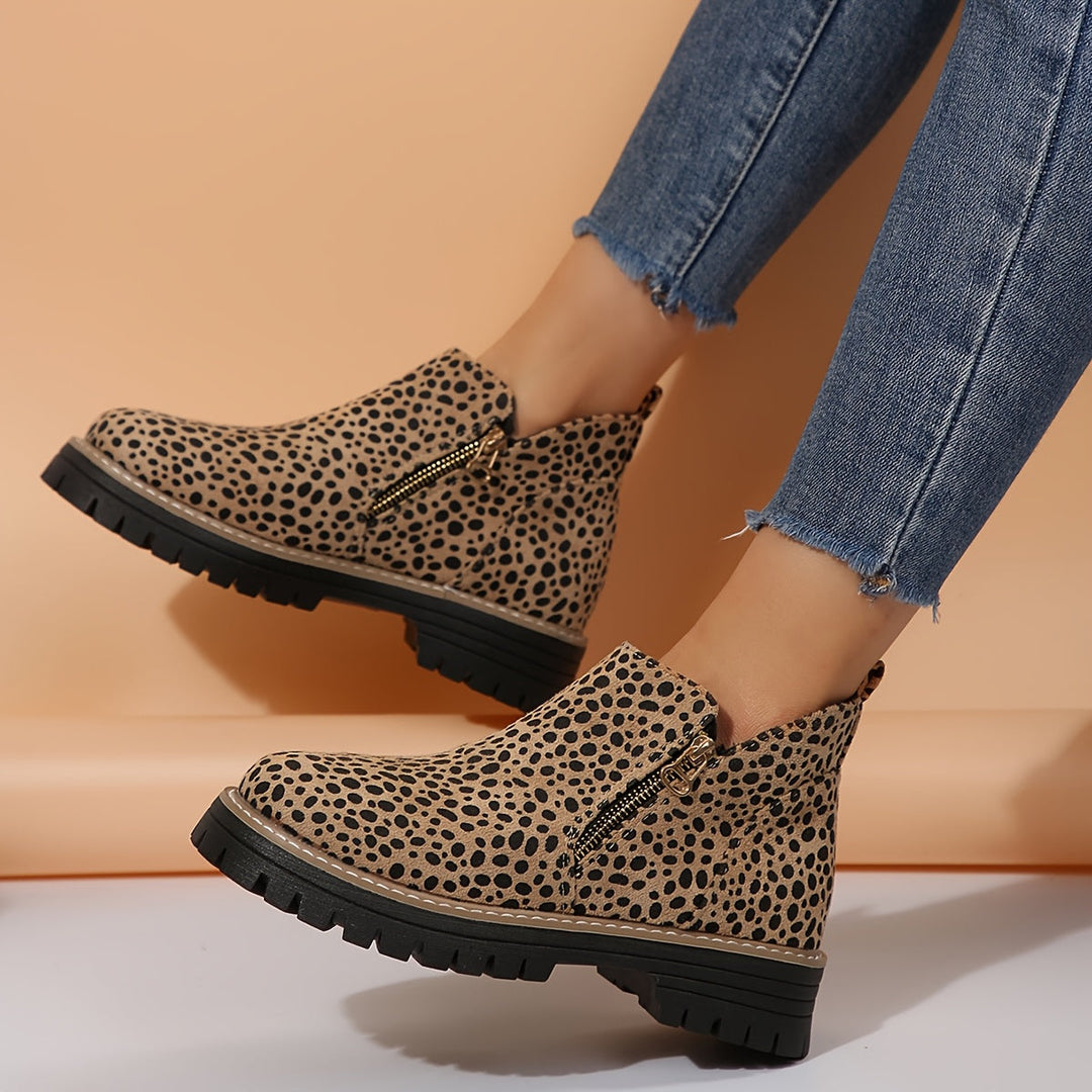 Cushioned orthopaedic women's boots with side zipper, providing comfort & slip-resistant grip.