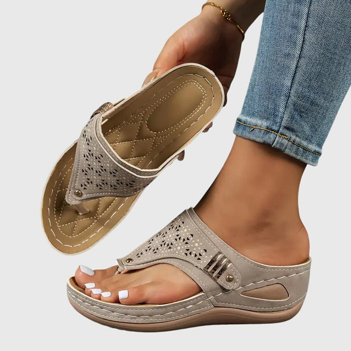 Summer women's sandals with orthopaedic design, ensuring comfortable footwear and effective foot pain relief.