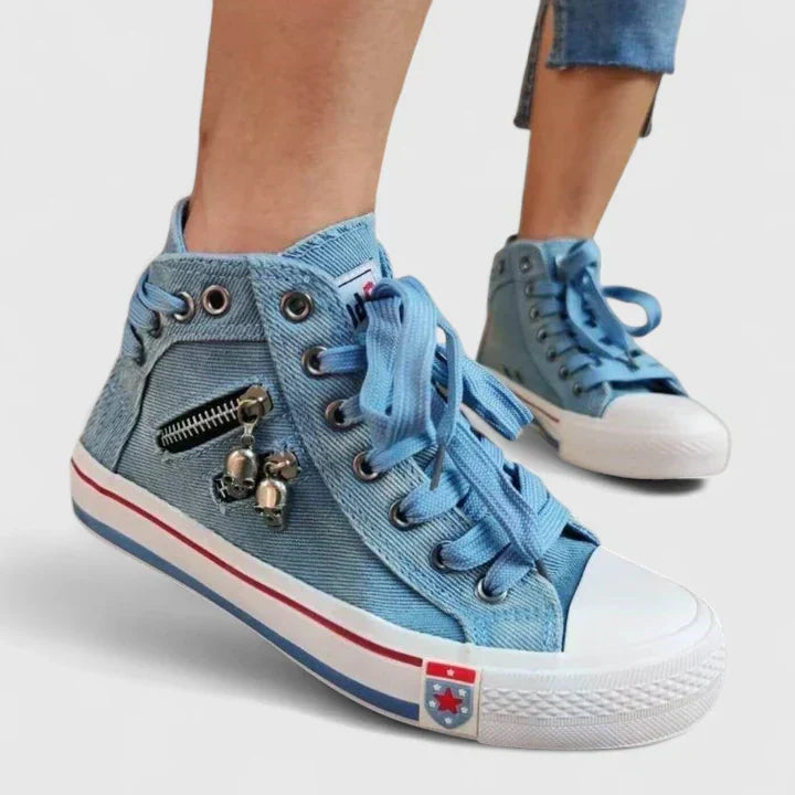 Zippered women's orthopaedic footwear, providing stylish comfort, arch support, and supportive walking for women.