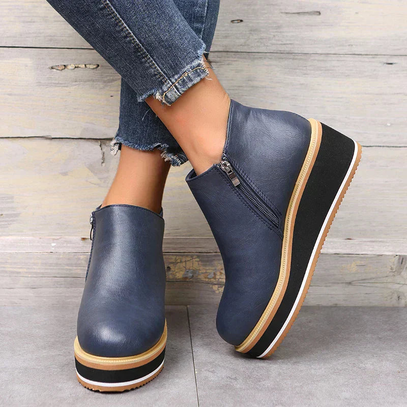 Platform women's ankle boots, orthopedic comfort, stylish for any occasion, all season.