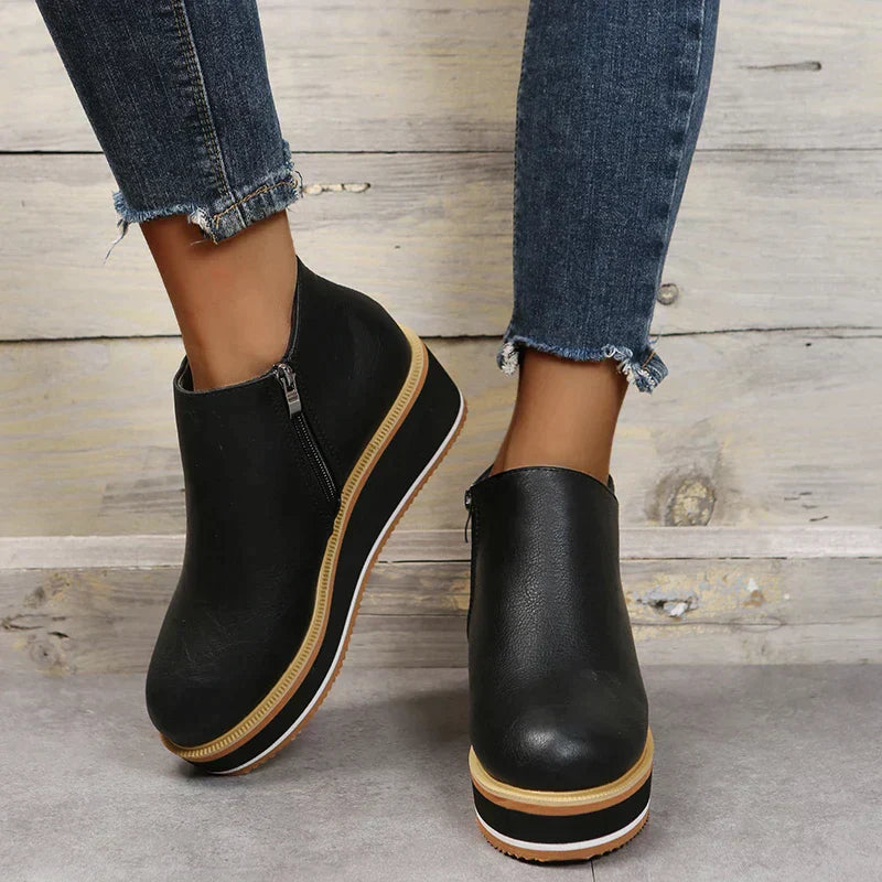 Fashionable women's ankle boots, orthopedic comfort, versatile for casual and formal styles.