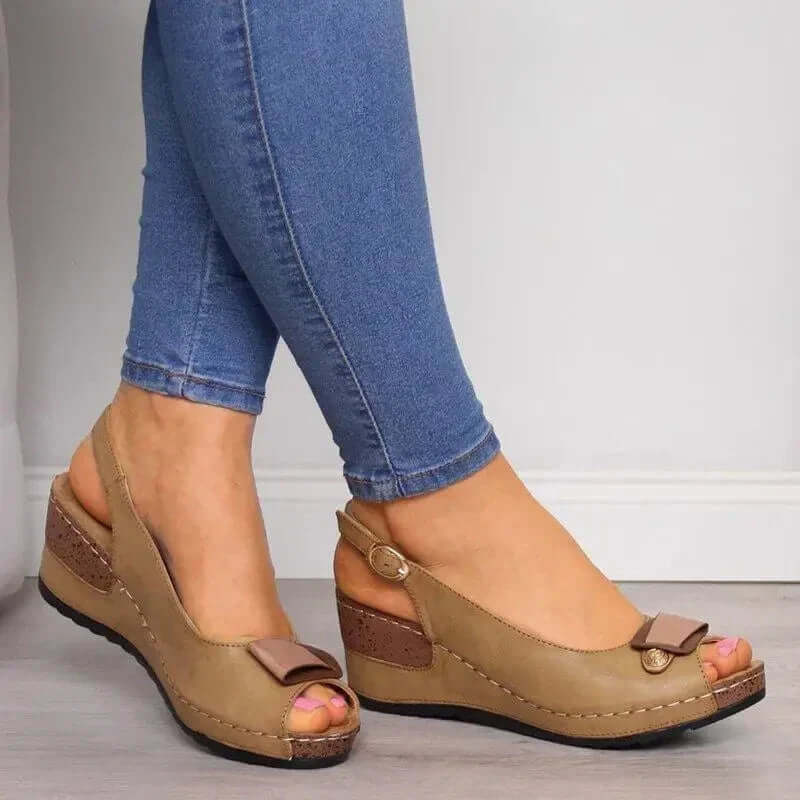 Stylish women's orthopedic sandals with arch support for all-day comfort & pain relief. Perfect for summer casual wear.