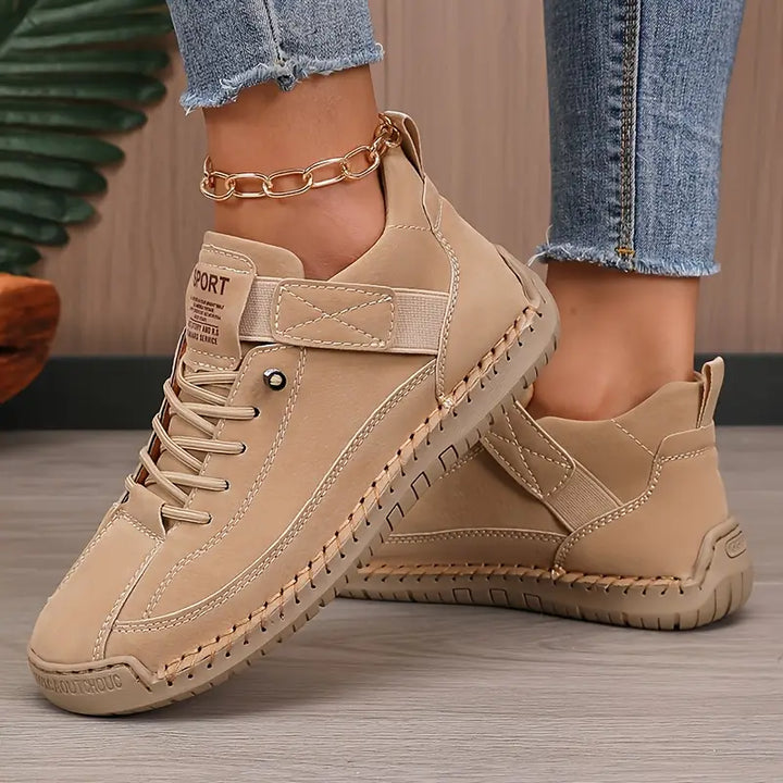 Versatile women's platform sneakers, featuring a slip-on design for quick, comfy wear.