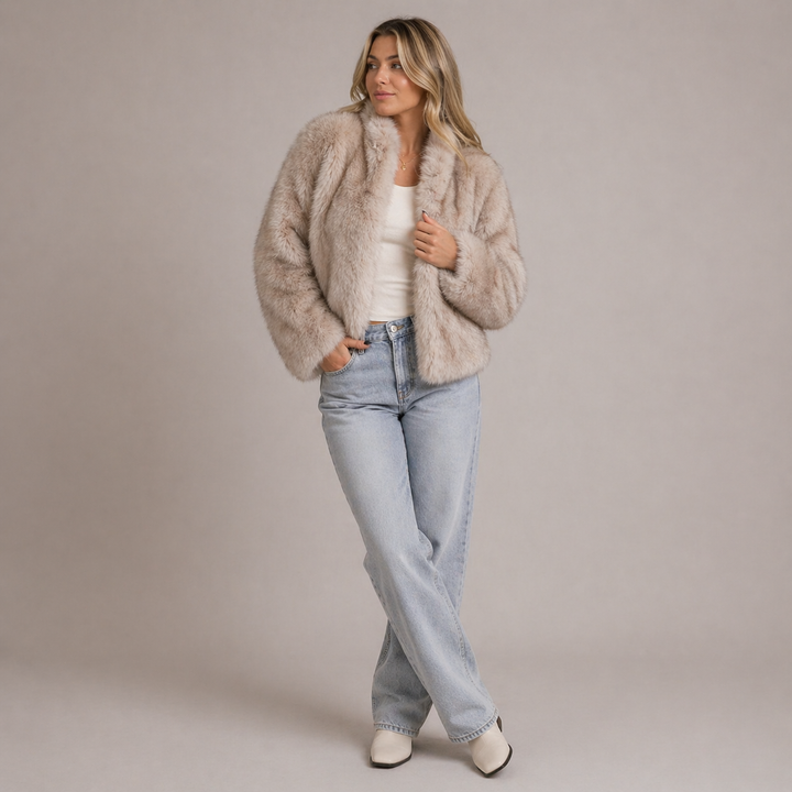 Stylish women's relaxed fit winter jacket, perfect for chic cold weather outerwear & versatile casual style.