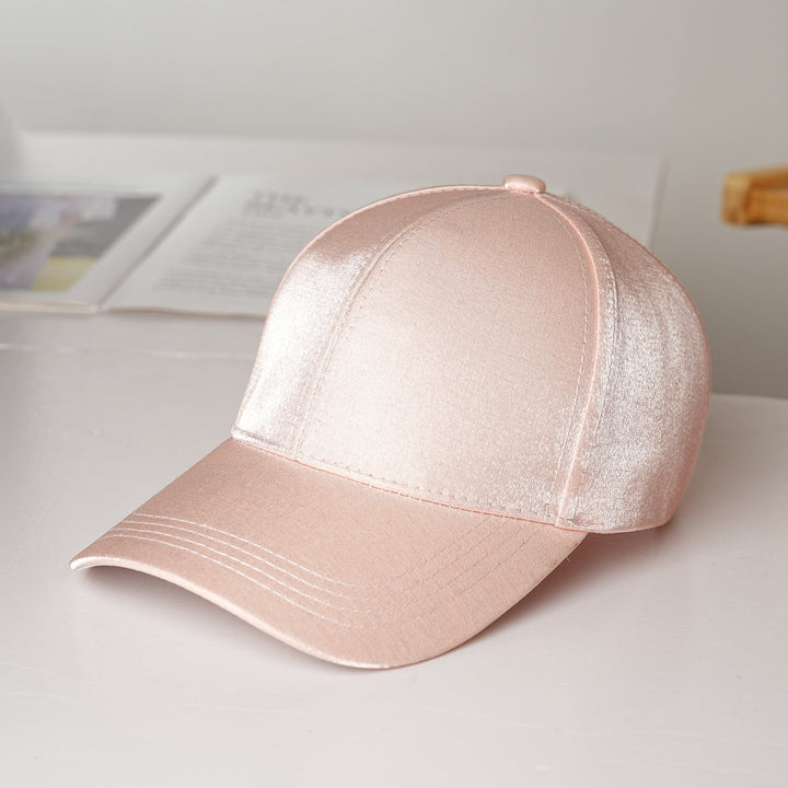 Comfortable & stylish women's adjustable satin baseball cap, a trendy fashion accessory for daily wear.