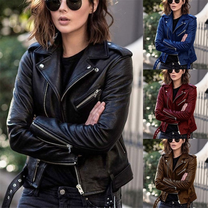 Stylish women's vibrant zipper jacket, perfect for a chic, modern fashion statement. Colorful outerwear, slim fit design.