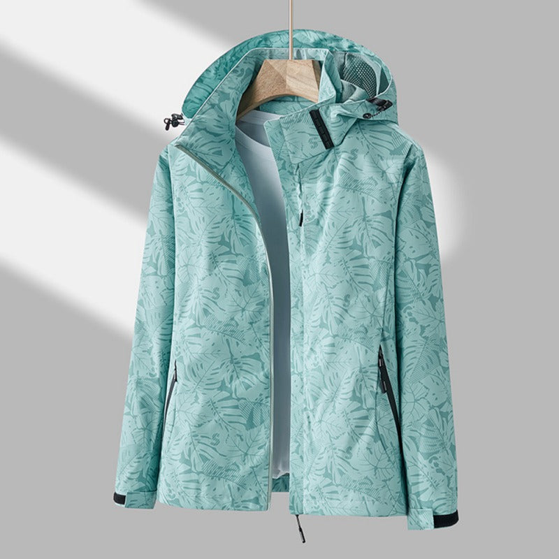 Women's sleek waterproof windproof hooded jacket. Ideal lightweight outerwear & activewear for rain.