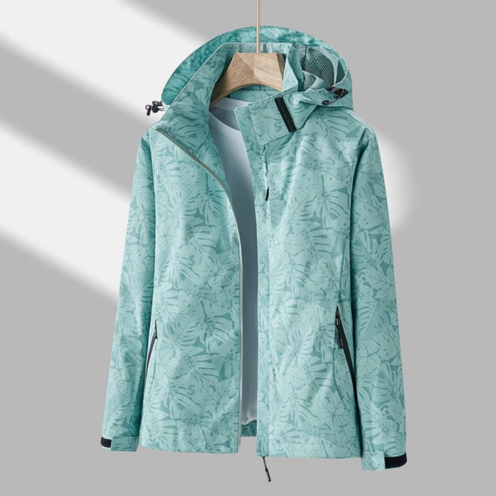Women's sleek waterproof windproof hooded jacket. Ideal lightweight outerwear & activewear for rain.