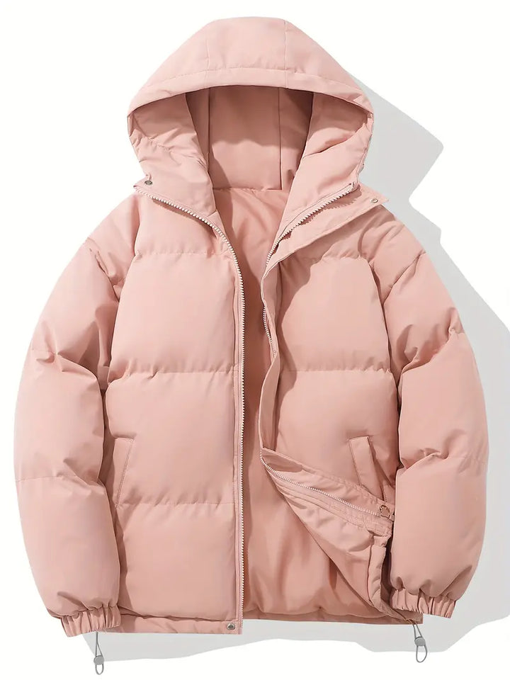 Cozy & stylish women's winter jacket with hood. Essential warm outerwear for cold weather fashion.