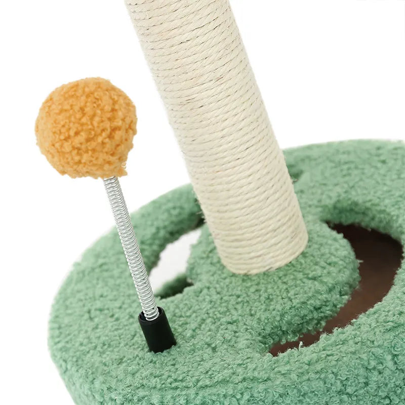 Stylish sunflower pet scratching post, perfect for cats to scratch, play, and stretch.