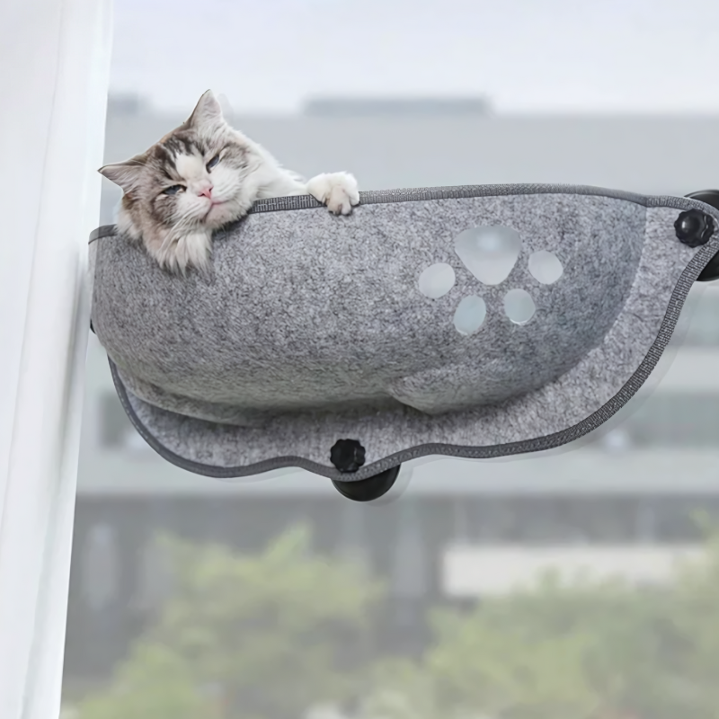 SunPurrch cozy cat window hammock perch providing ultimate comfort for large indoor cats.