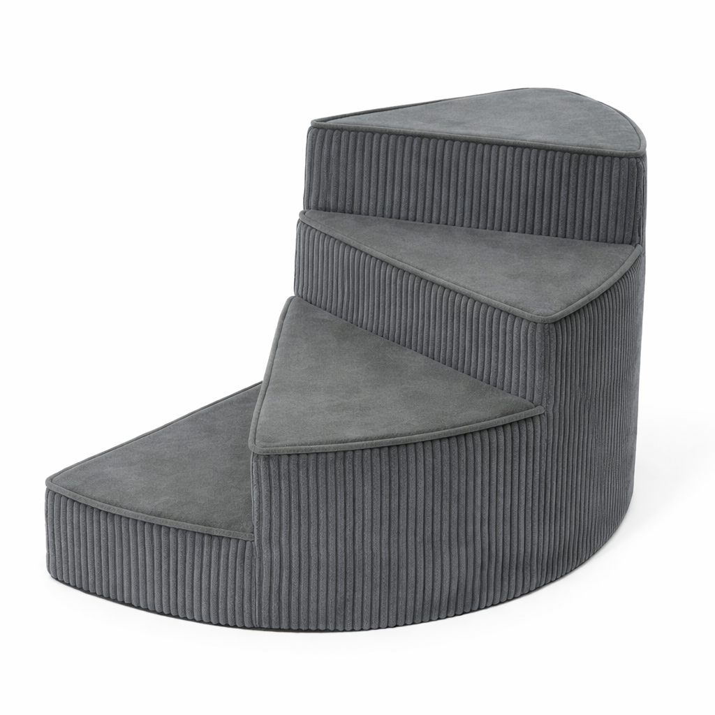 Easy-to-clean pet stairs with a washable cover for senior dog comfort.